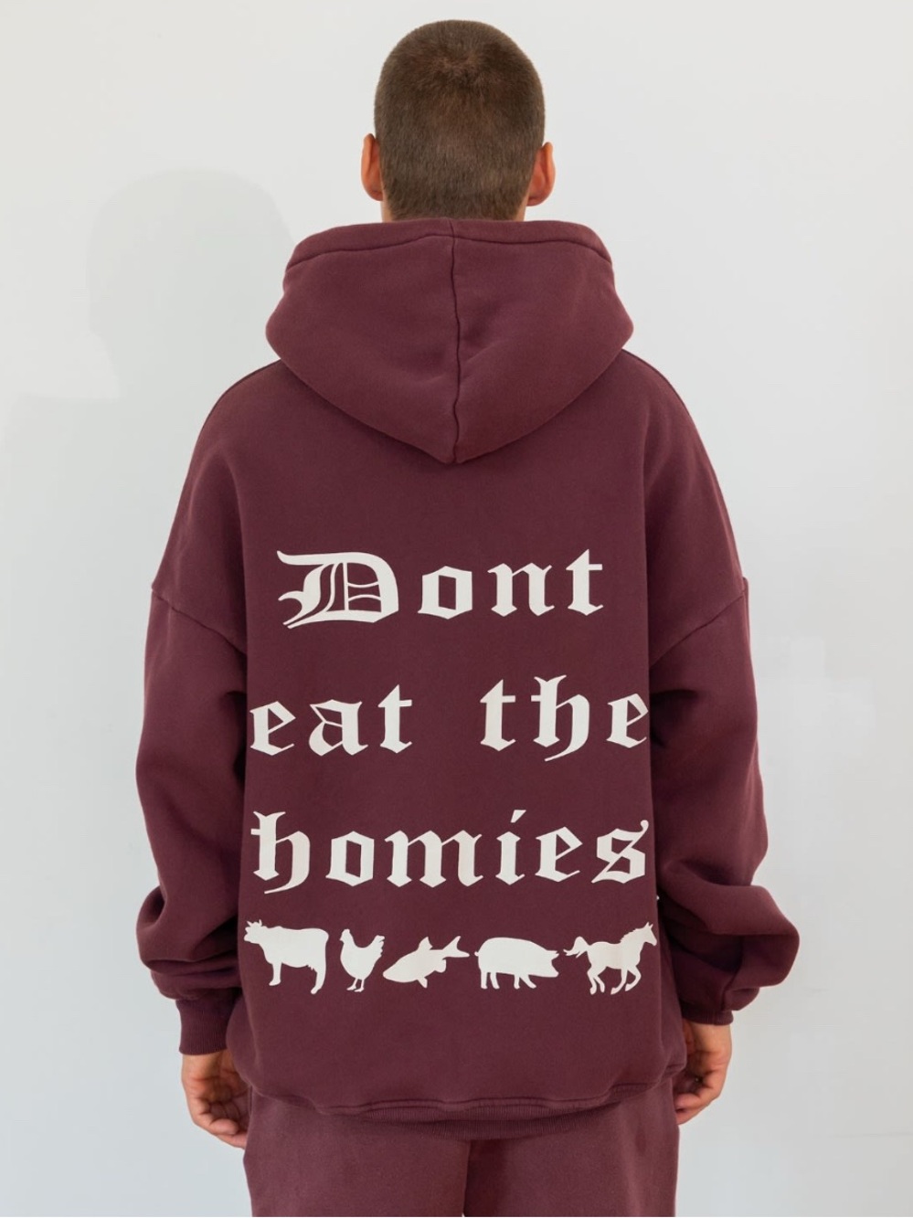 Don't Eat the Homies Vegan Vegetarian OG Deth Hoodie - Rose Taupe